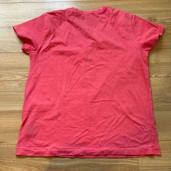 Vintage Ralph Lauren Sport salmon pink 100% Cotton T-Shirt Size Medium with gree - Picture 6 of 6